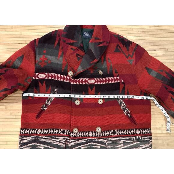 Vintage Ralph Lauren Polo Aztec Navajo Wool Jacket Quilted Inside RARE Sz Large - Picture 10 of 11